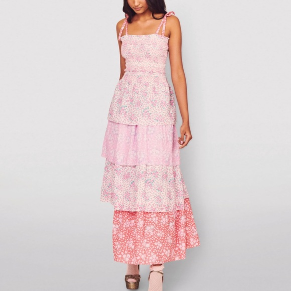 LOVESHACKFANCY Famous Tiered Patchwork Dress founder favorite - Picture 4 of 16
